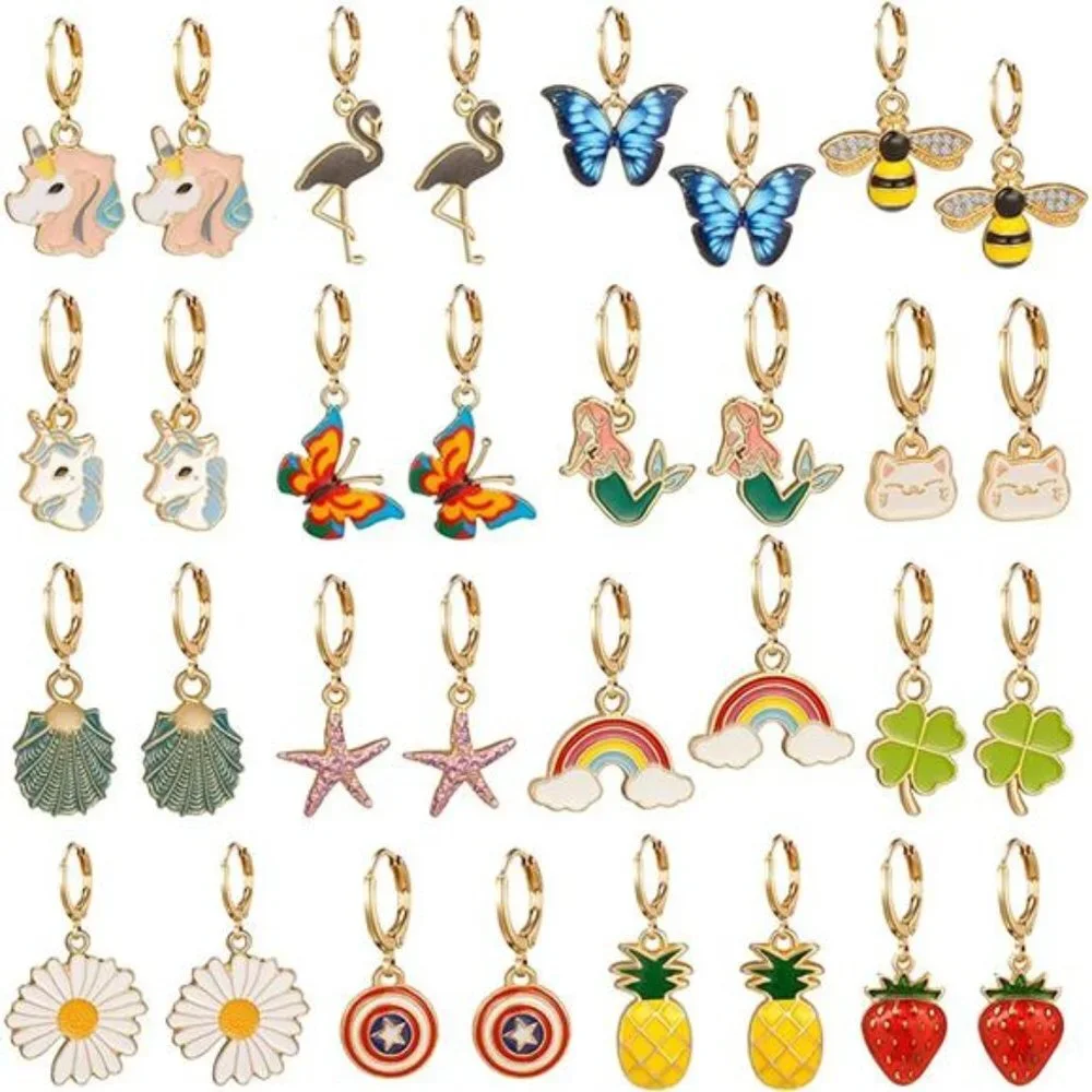 16 Pairs Girls Hypoallergenic Huggie Hoop Earrings Set